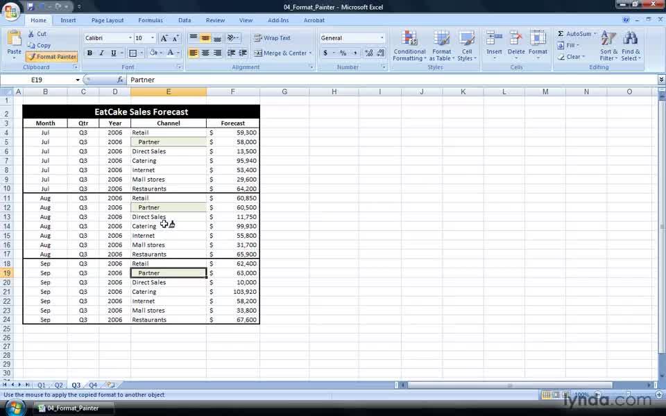 format painter in excel for mac